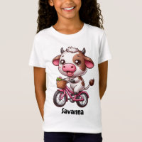 Vache drôle à vélo