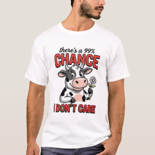 T-shirt Vache Drôle Chance Je M'en Fiche Vintage