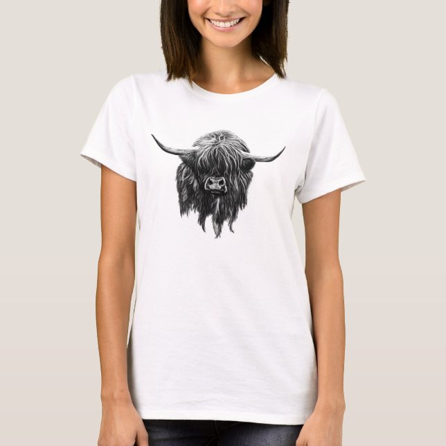 T-shirt Vache écossaise des Highlands (Devant)