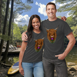 T-shirt Vache Écossaise des Highlands Thistle Celtique Vio