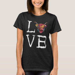 T-shirt Vache écossaise Highland Déplaisant Love