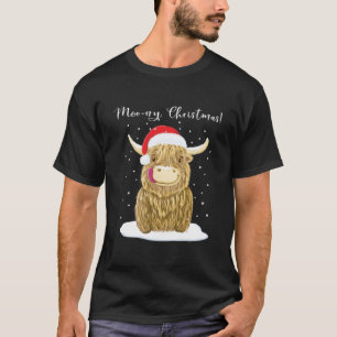 T-shirt Vache écossaise Highland, Moo-rry Noël Wee Hamis