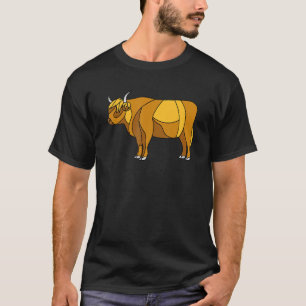 T-shirt Vache écossaise hirsute des Highlands en verre tei