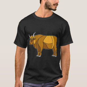 T-shirt Vache Écossaise Poilue Vache Highland Vitrail