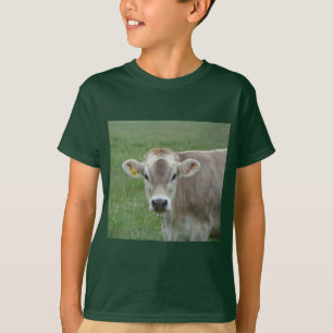 T-shirt Vache en jersey douce dans le pâturage