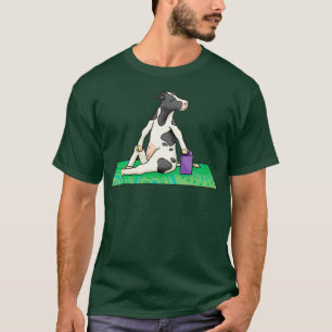T-shirt Vache en Pose de Yoga Twist