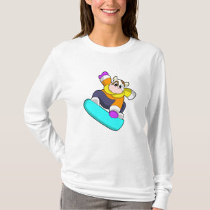 T-shirt Vache en snowboard avec snowboard