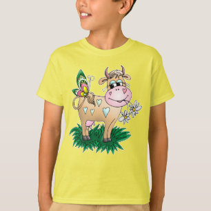 T-shirt Vache et papillon mignons