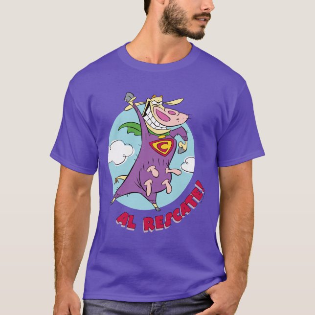 T-shirt Vache et poulet Super Vache Al Rescate! (Devant)