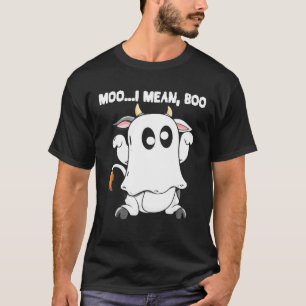 T-shirt Vache fantôme Moo Je veux dire Boo Citrouille Lun