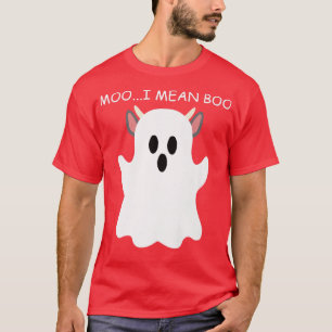 T-shirt Vache Fantôme Moo Je Veux Dire Boo Citrouille Lune