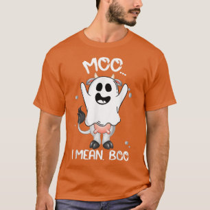 T-shirt Vache fantôme Moo Je veux dire Boo Drôle Citrouill