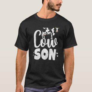 T-shirt Vache Fils Laitier Agriculteur Ferme Animal