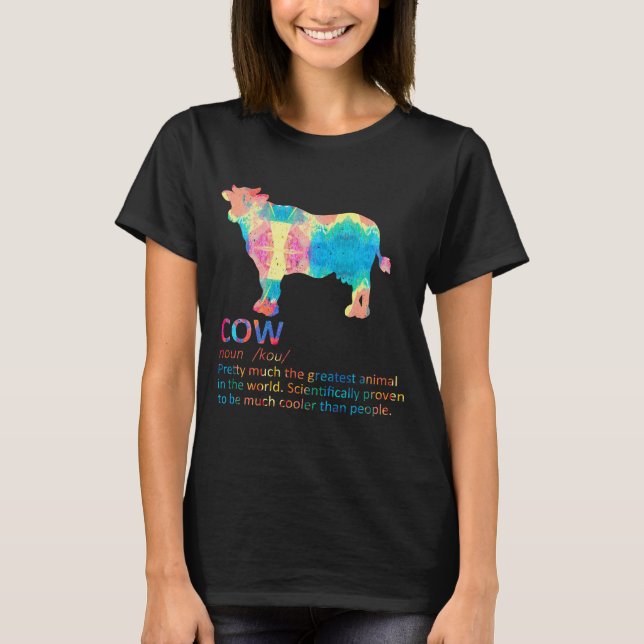 T-shirt Vache Funny Définition Lait Laitier Producteur de  (Devant)