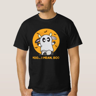 T-shirt Vache Ghost Cute Kawaii Halloween Moo I Mean Boo