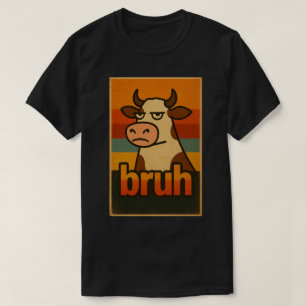 T-shirt Vache Grincheuse Bruh Meme – Animal Rétro Drôle et