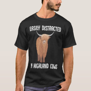 T-shirt Vache Highland Écossaise Facilement Distraite Par