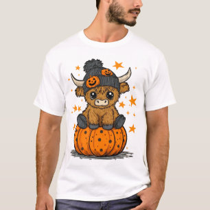 T-shirt Vache Highland Halloween Rétro