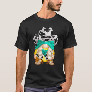 T-shirt Vache Imprimer Gnome Avec Rodeo Western Casquette 