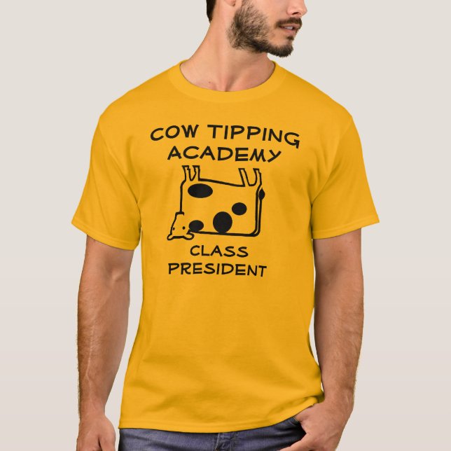 T-shirt Vache inclinant la chemise d'académie (Devant)