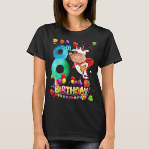 T-shirt Vache J'ai 8 ans Filles Anniversaire Fête de la Va