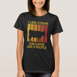 T-shirt Vache J'aime les vaches et peut-être comme 3 perso