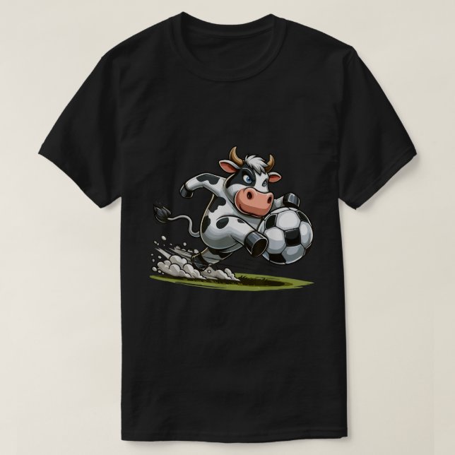 T-shirt Vache Jouer Soccer Sports Vaches Amateur (Design devant)