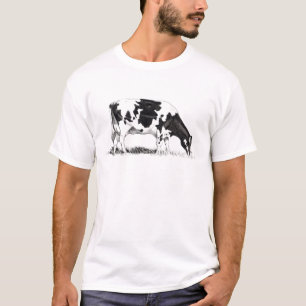 T-SHIRT VACHE LAITIÈRE, ART DE CRAYON