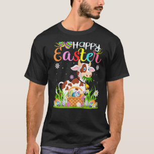 T-shirt Vache Lapin Oeuf Chasse Vache Joyeuses Pâques