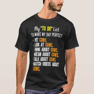 T-shirt Vache Ma liste de choses à faire été génial Citati