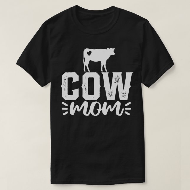 T-shirt Vache Maman cadeau de la fête des mères (Design devant)