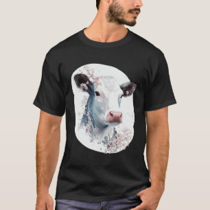 T-shirt Vache mignonne Cerisier Fleur de cerisier japonais