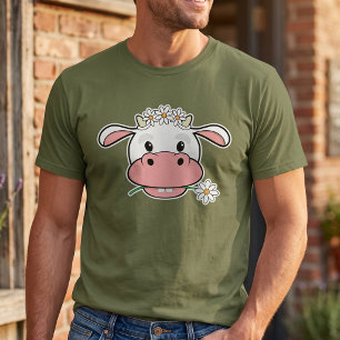 T-shirt Vache mignonne Kawaii - Graphique pour amateur d'a