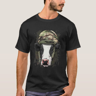 T-shirt Vache Militaire Soldat Jour des vétérans Génisse B
