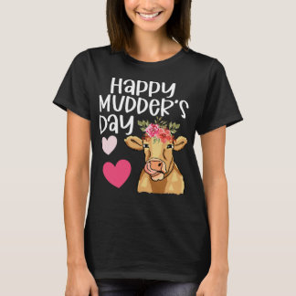 T-shirt Vache Mooey Joyeuse journée boueuses amusantes mèr