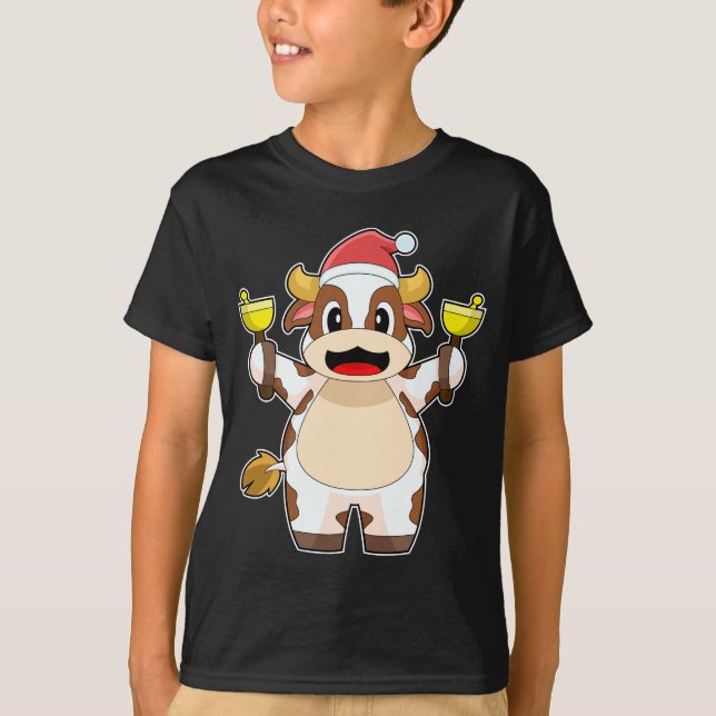 T-shirt Vache Noël cloches (Devant)