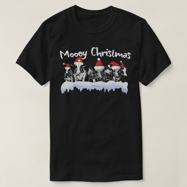 T-shirt Vache Noël Moey Noël Funky Heifer Vache Far (Design devant)
