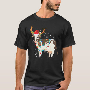 T-shirt Vache Noël Renne Guirlandes de Noël