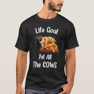 T-shirt Vache  Objectif De Vie Caresser Toutes Les Vaches 