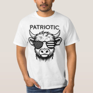 T-shirt Vache patriotique des Highlands, 4 juillet