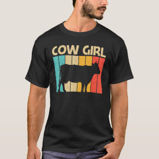 T-shirt Vache pour filles enfants animal de ferme vache él