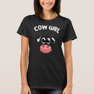 T-shirt Vache Pour Filles Enfants Bétail Agriculture Anima