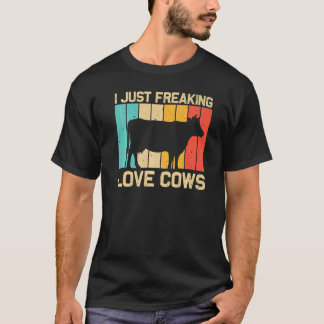 T-shirt Vache pour hommes femmes animal de ferme vache éle