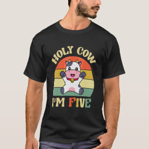 T-shirt Vache sacrée j'ai cinq ans Thème d'animaux de ferm