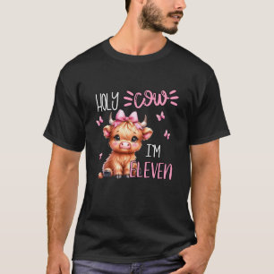 T-shirt Vache Sainte Je Suis Onze 11 Impression Vache High