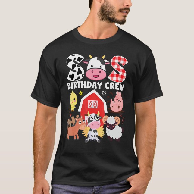 T-shirt Vache Sis Anniversaire Crew Farm Thème Animaux Ann (Devant)