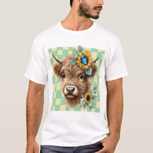 T-shirt Vache Tournesol Png, Jolie Vache Highland