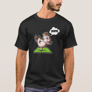 T-shirt Vache Veau Yoga Poses Sport Gymnastique Ohm Battem