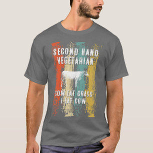 T-shirt Vache végétarienne seconde main Mange de l'herbe D