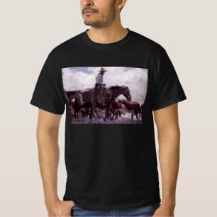 T-shirt Vacher d'antan avec son troupeau de bovins par Koe